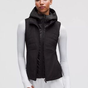 🐄 Lululemon Women's Black Hooded Vest Sz 14